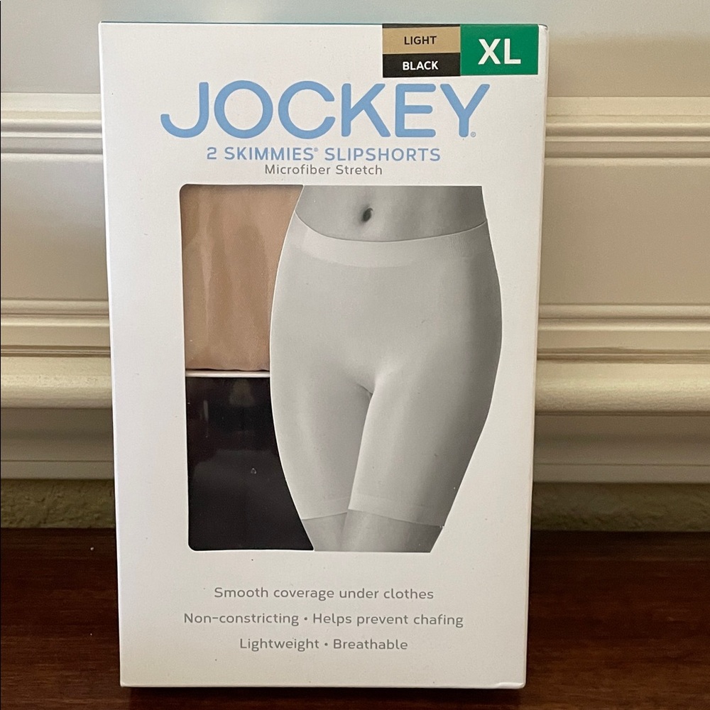 BRANDD NEW Jockey Skimmies Slipshorts 2-Pack in Light and Black (XL)